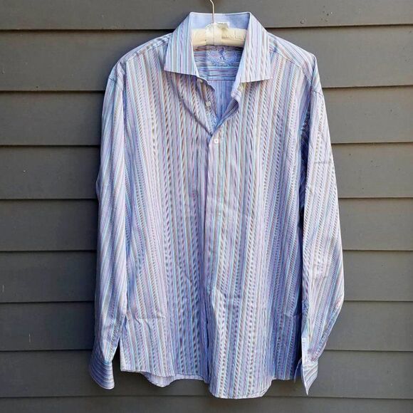 Bugatchi Other - Luxury Men's Bugatchi  Striped Button Down Dress Shirt Size XXL